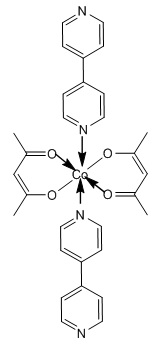 Viologen molecular switches incorporating bis(acetylacetonato) cobalt(II) and bis(3-chloroacetylacetonato) cobalt (II) complexes 